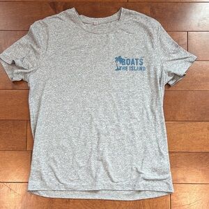 SHEIN Gray Short Sleeve Tee with Blue Print xs